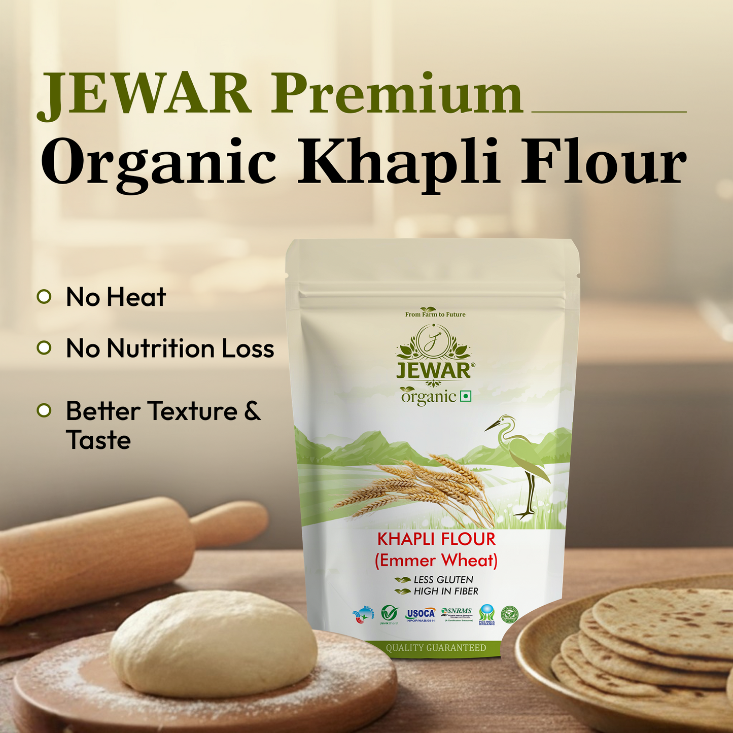 Organic Stone-Grounded Khapli Atta