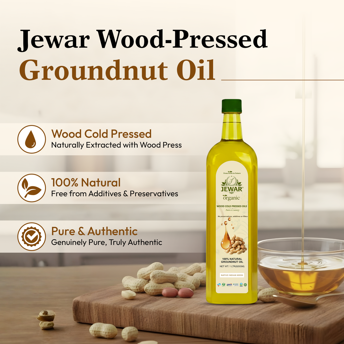 Wood-Pressed Groundnut Oil