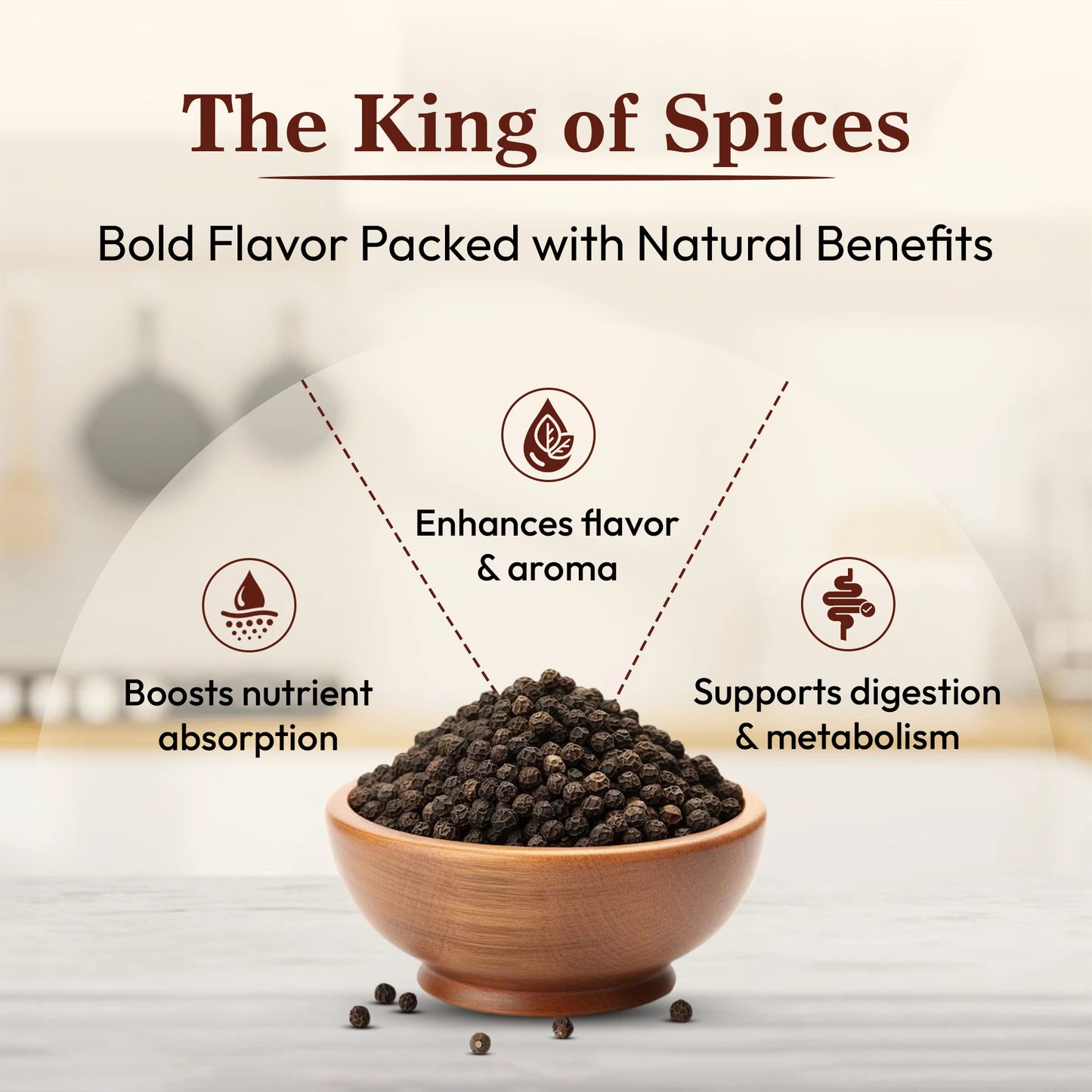 Black Pepper Sabut | Whole Kali Mirch | 100% Natural & Aromatic
