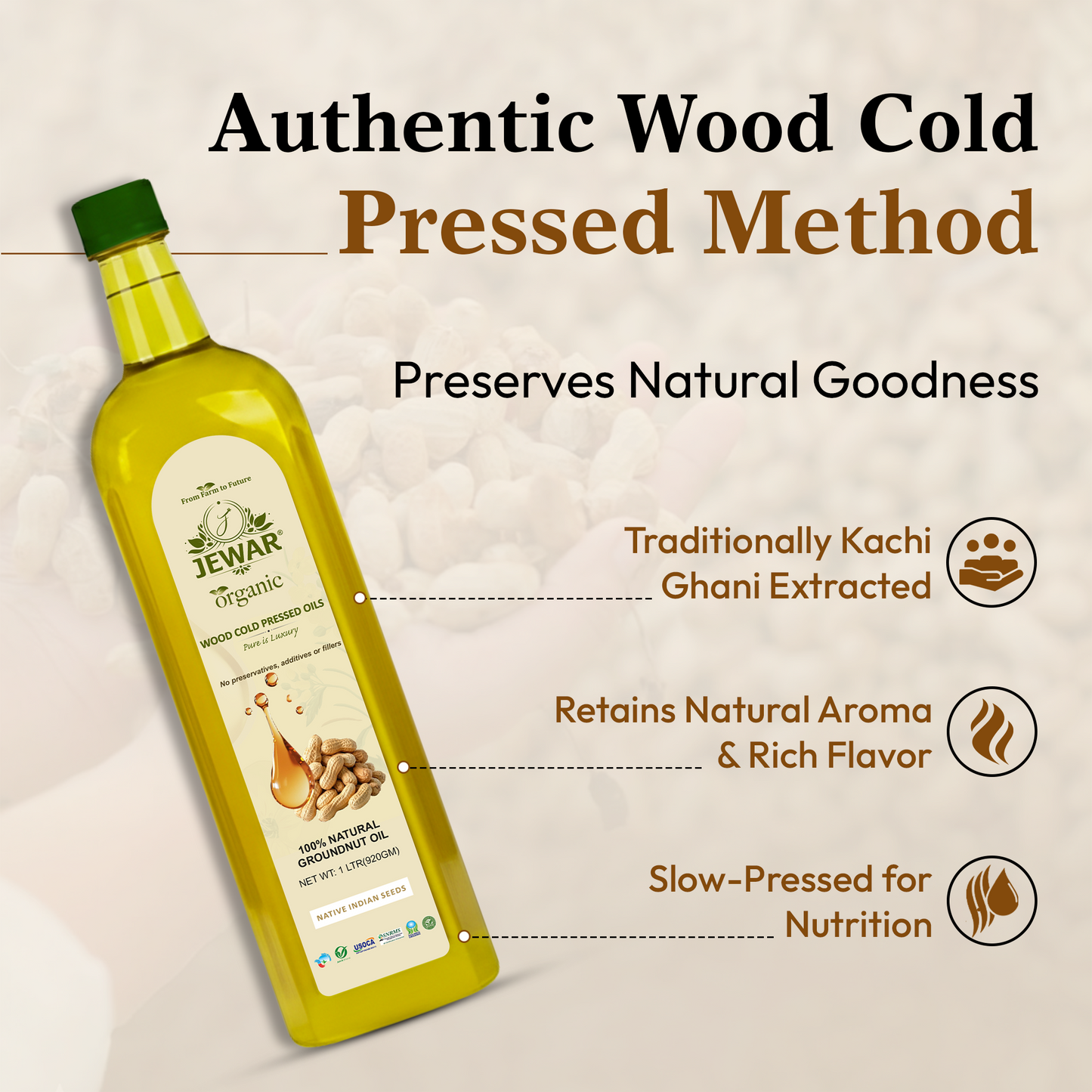 Wood-Pressed Groundnut Oil