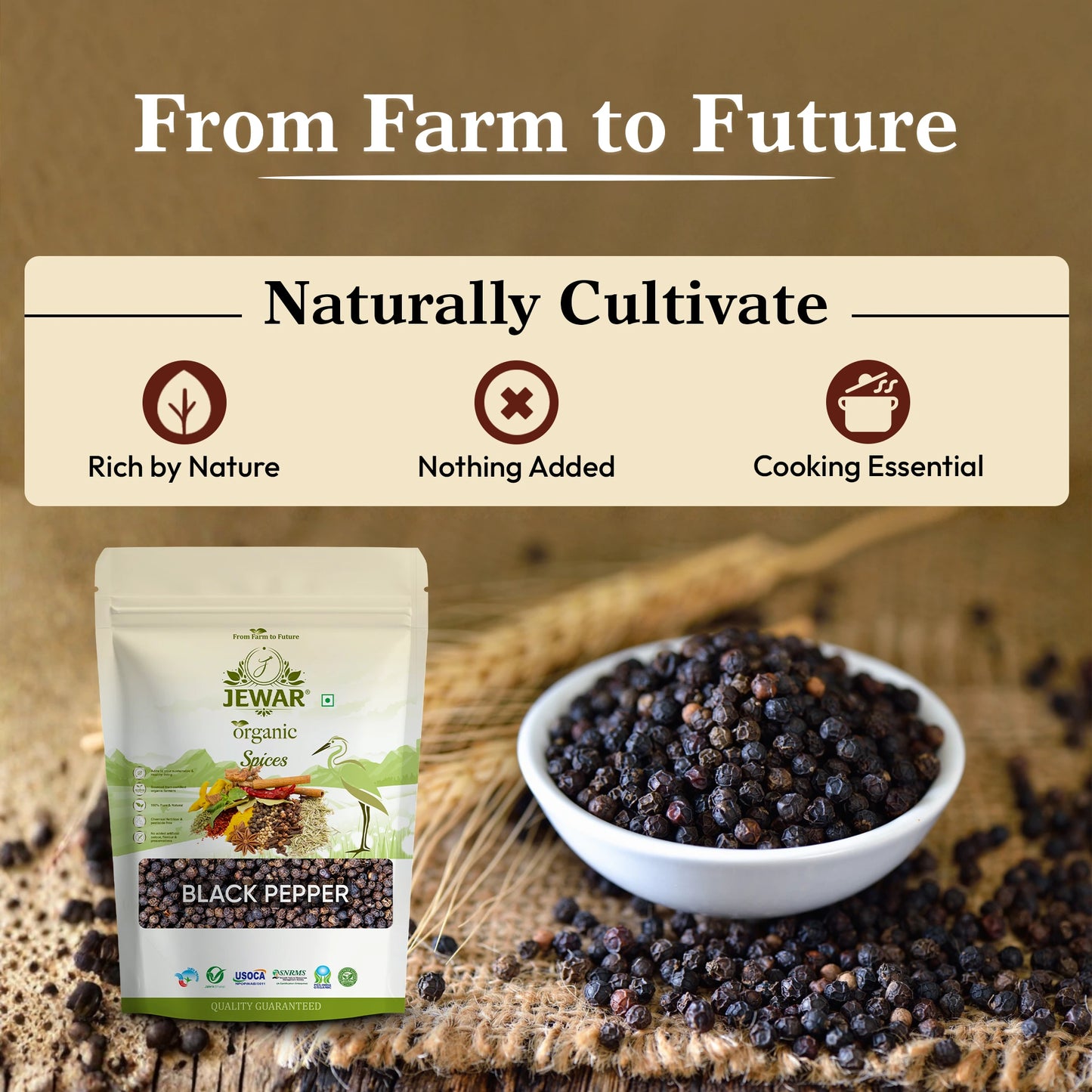 Black Pepper Sabut | Whole Kali Mirch | 100% Natural & Aromatic