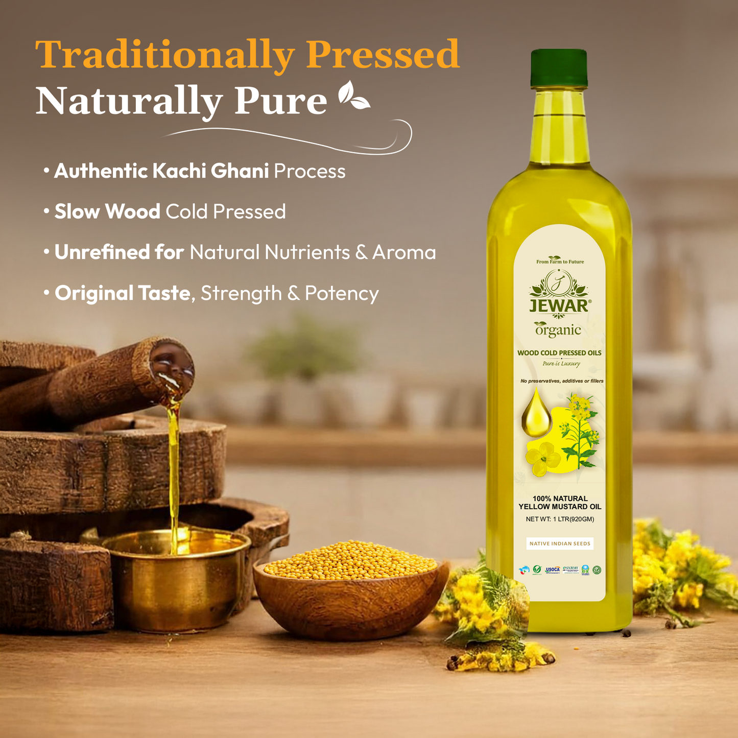Wood Cold Pressed Yellow Mustard Oil